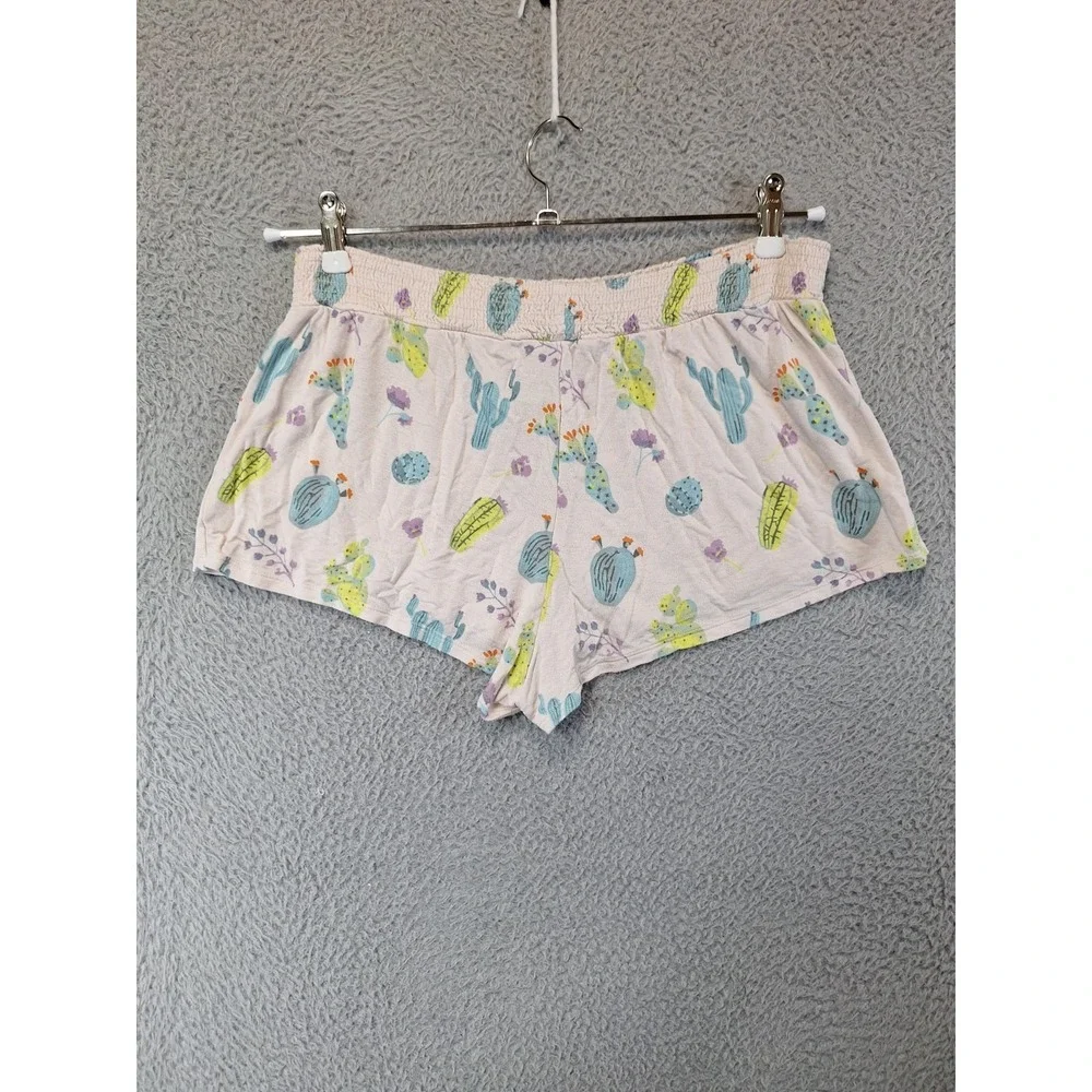 Honeydew Intimates 2 Piece Crop Top &‎ Shorts Womens L Multi Cactus Print Pajama